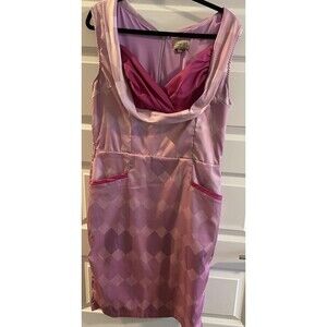 Lindy Bop Dress Womens 14 Purple Fitted Classic Retro 40s 50s‎ Diamond Dapper